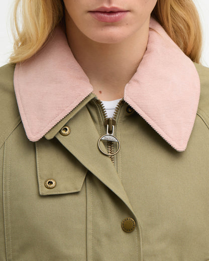 Barbour Modern Beadnell Womens Casual Jacket - Bleached Olive/Ancient/Gardenia | CHO | Designer Womens Jackets