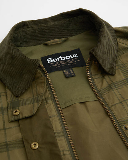 Barbour Tartan Cropped Beadnell Womens Casual Jacket - Dusky Green Tartan/Highland | CHO | Designer Womens Jackets
