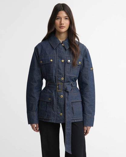 Barbour International Womens Denim International Casual Jacket - Dark Blue Wash