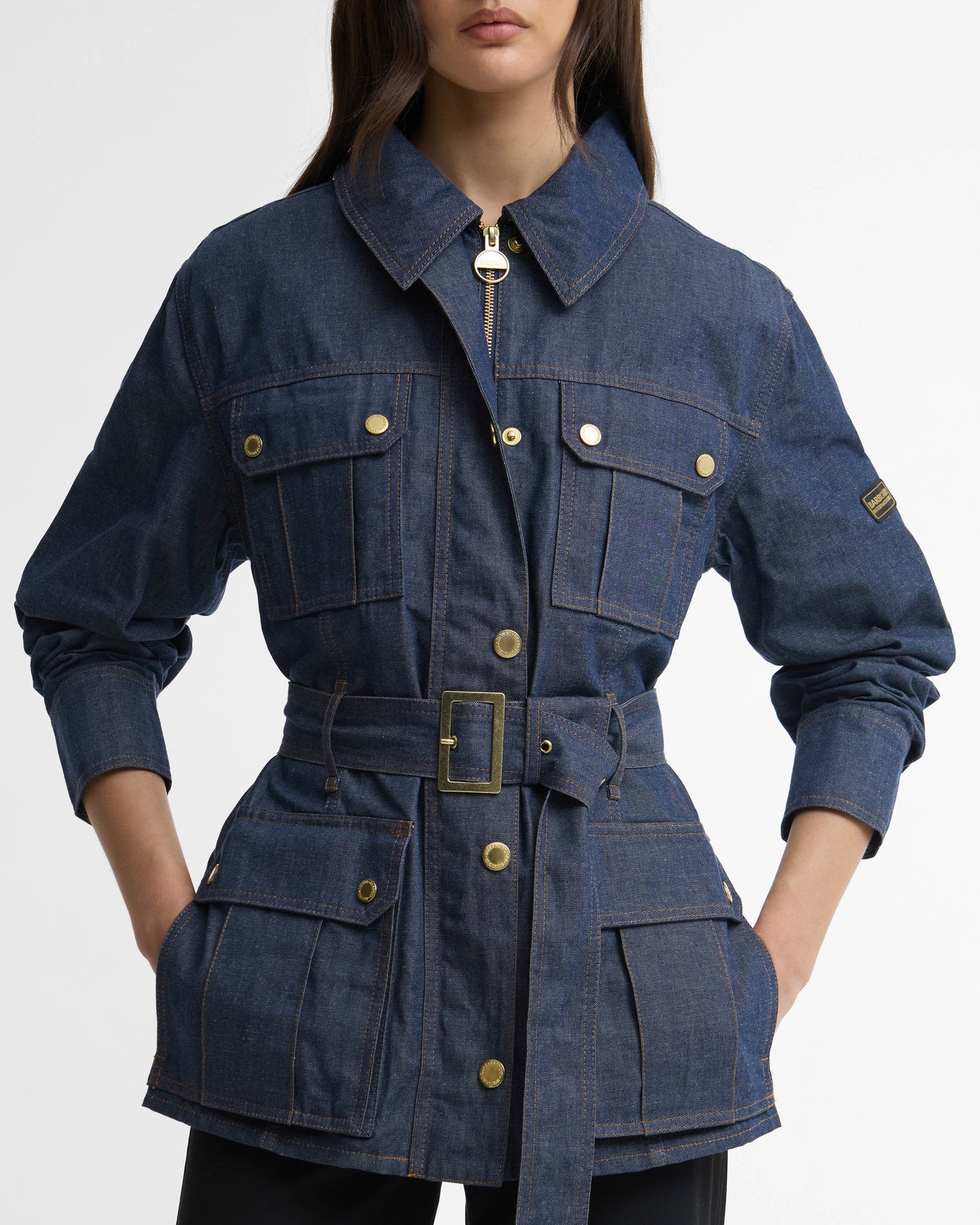 Barbour International Womens Denim International Casual Jacket - Dark Blue Wash