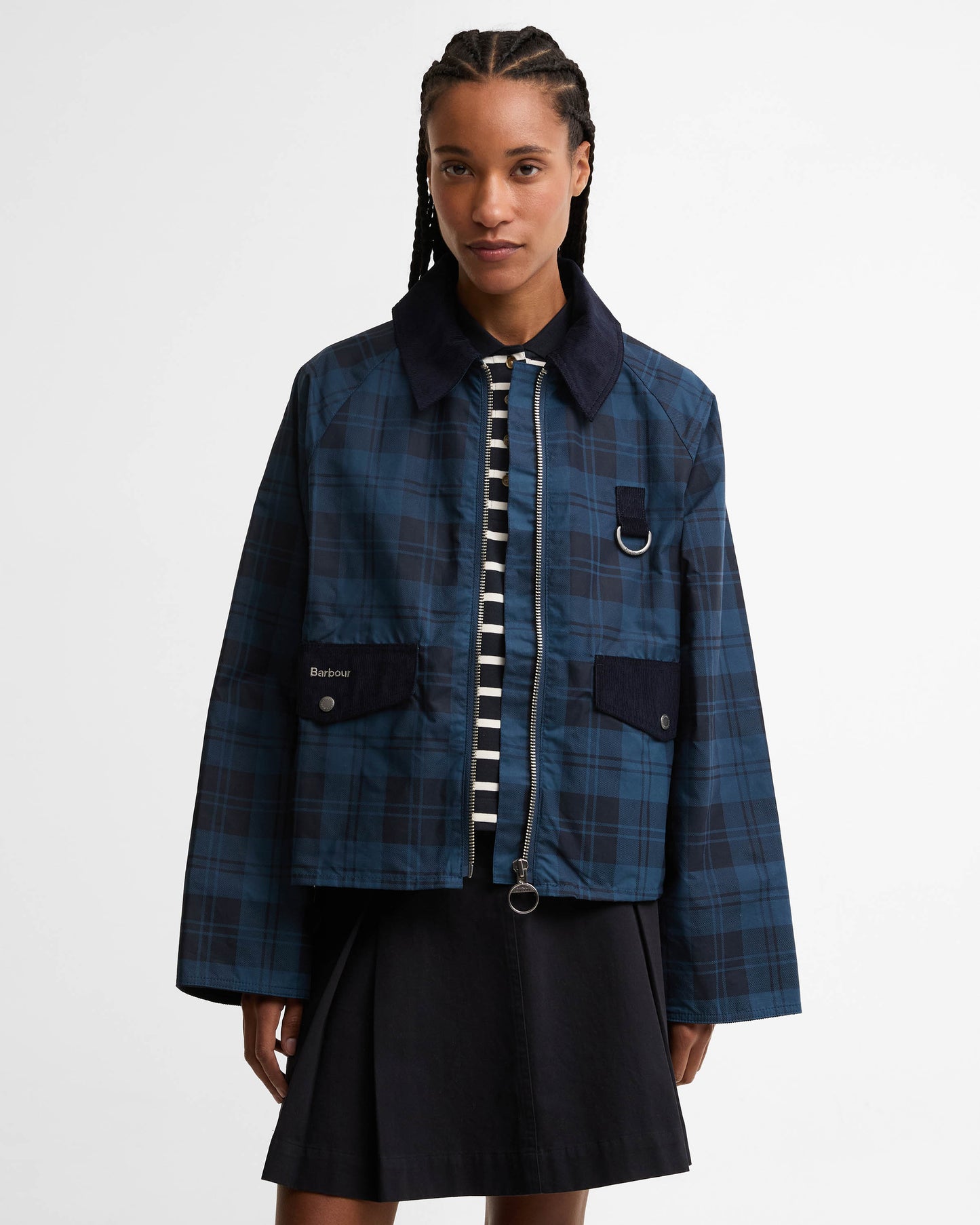 Barbour Baiton Womens Casual Tartan Jacket - Weathered Marine | CHO | Designer Womens Jackets - Weathered Marine - UK8 EU36 US4 - 5063669241097