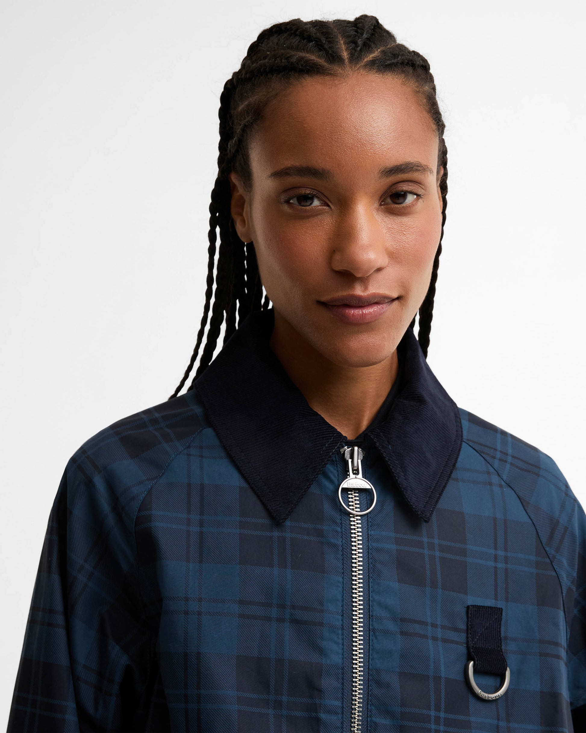 Barbour Baiton Womens Casual Tartan Jacket - Weathered Marine | CHO | Designer Womens Jackets