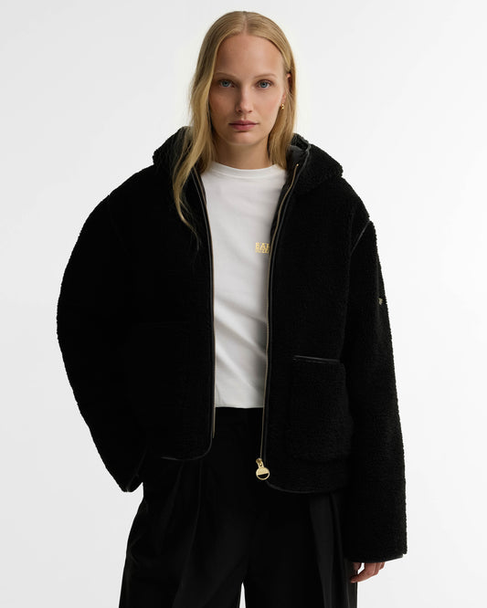 Barbour International Ramona Womens Fleece Casual Jacket - Black | CHO | Designer Womens Fleece Jackets