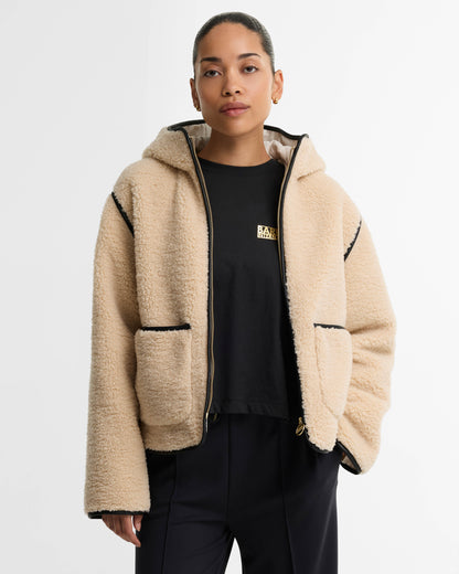 Barbour International Ramona Womens Fleece Casual Jacket - Jasmine/Black | CHO | Designer Womens Fleece Jackets