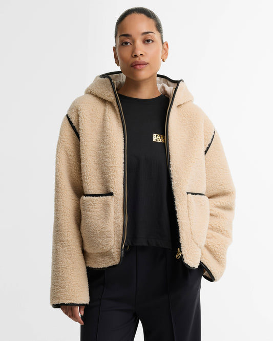 Barbour International Ramona Womens Fleece Casual Jacket - Jasmine/Black | CHO | Designer Womens Fleece Jackets
