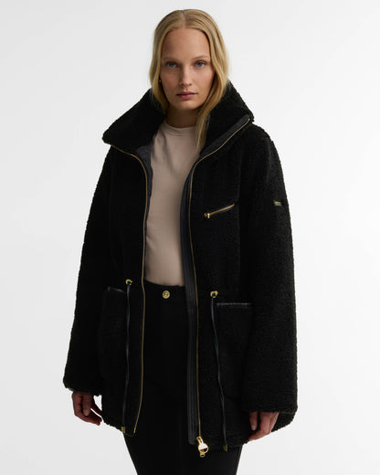 Barbour International Kemora Womens Fleece Casual Jacket - Black | CHO | Designer Womens Fleece Jackets