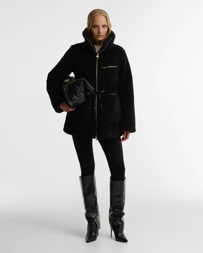 Barbour International Kemora Womens Fleece Casual Jacket - Black | CHO | Designer Womens Fleece Jackets