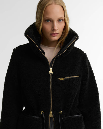 Barbour International Kemora Womens Fleece Casual Jacket - Black | CHO | Designer Womens Fleece Jackets