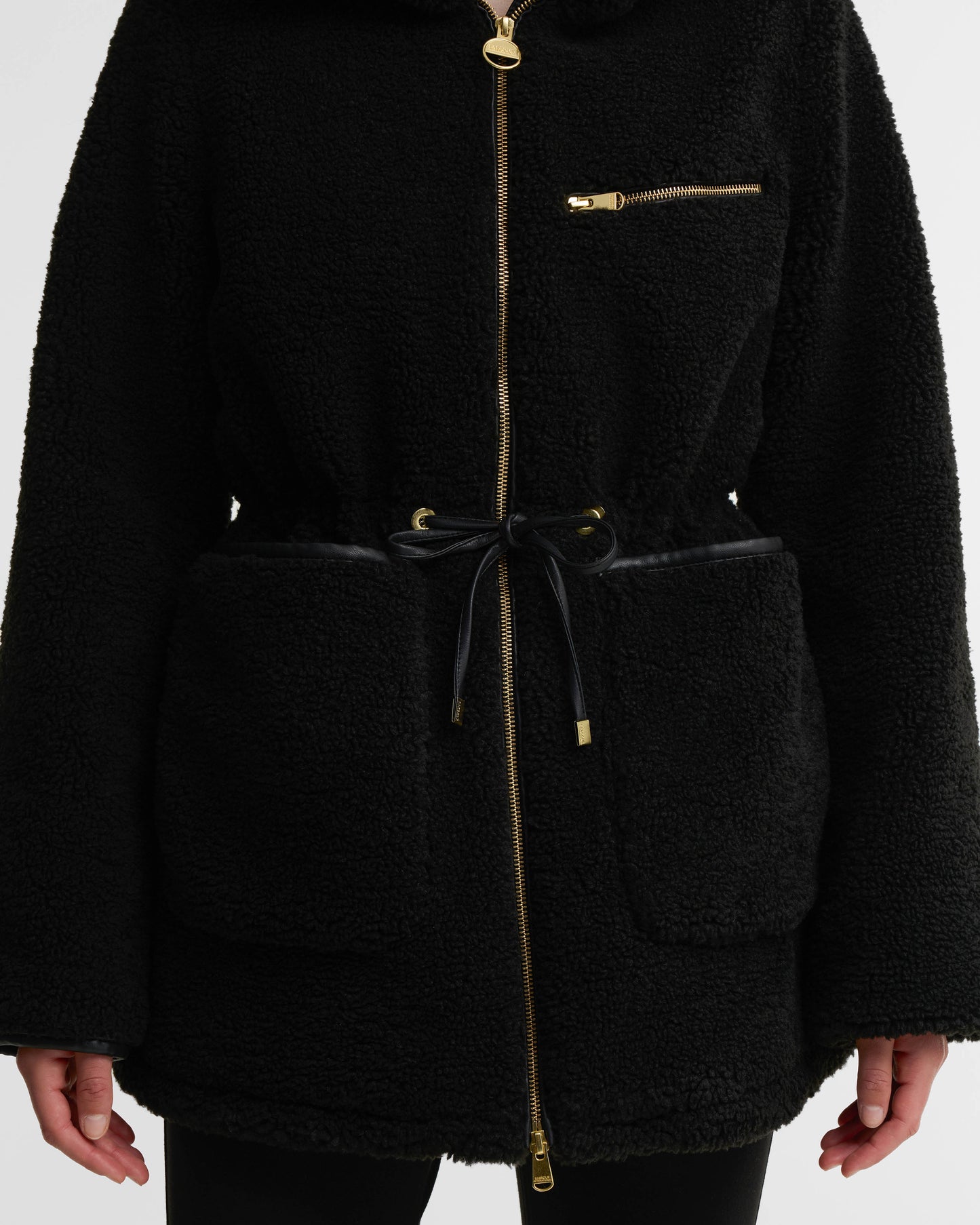 Barbour International Kemora Womens Fleece Casual Jacket - Black | CHO | Designer Womens Fleece Jackets
