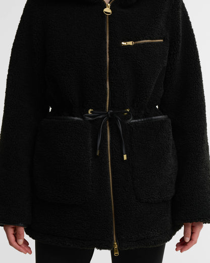 Barbour International Kemora Womens Fleece Casual Jacket - Black | CHO | Designer Womens Fleece Jackets