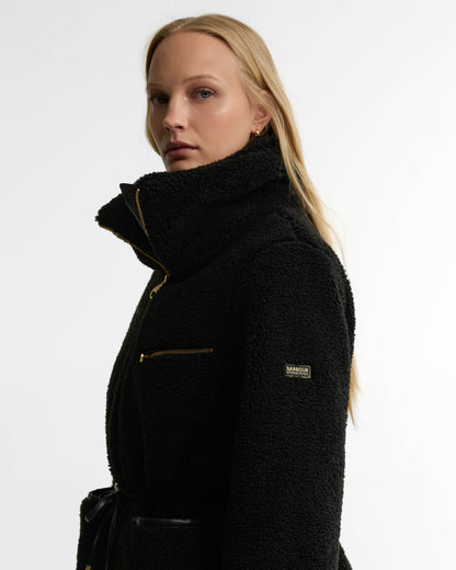 Barbour International Kemora Womens Fleece Casual Jacket - Black | CHO | Designer Womens Fleece Jackets