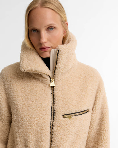 Barbour International Kemora Womens Fleece Casual Jacket - Jasmine/Black | CHO | Designer Womens Fleece Jackets