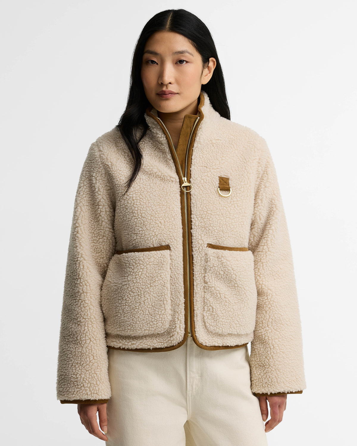 Barbour Elenora Womens Casual Fleece Jacket - Ecru | CHO | Designer Womens Fleece Jackets