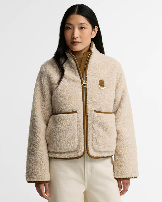 Barbour Elenora Womens Casual Fleece Jacket - Ecru | CHO | Designer Womens Fleece Jackets