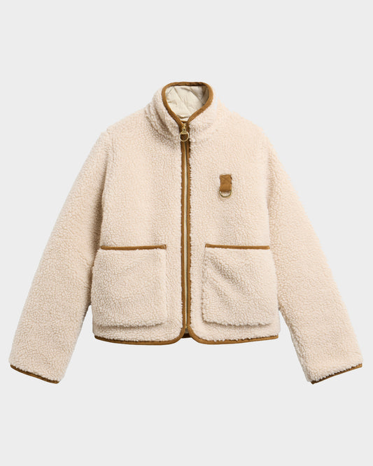 Barbour Elenora Womens Casual Fleece Jacket - Ecru