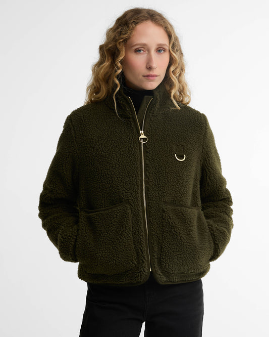 Barbour Elenora Womens Casual Fleece Jacket - Olive | CHO | Designer Womens Fleece Jackets
