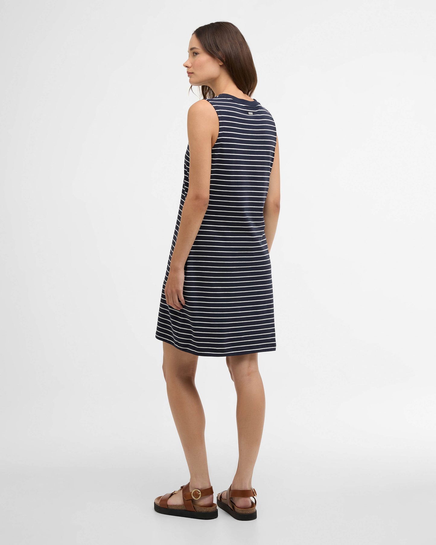 Barbour Hartland Womens Mini Dress - Navy/Cloud Stripe | CHO | Designer Womens Mini Dresses
