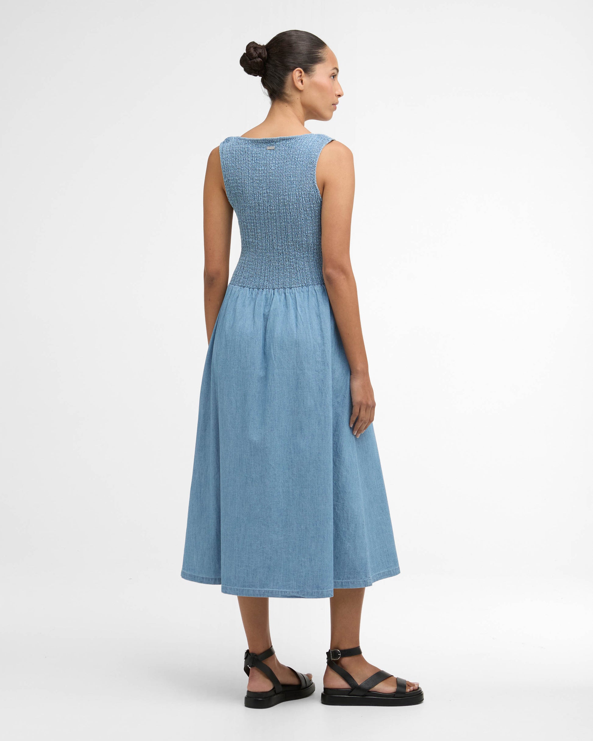 Barbour Josie Womens Midi Dress - Chambray | CHO | Designer Womens Midi Dresses