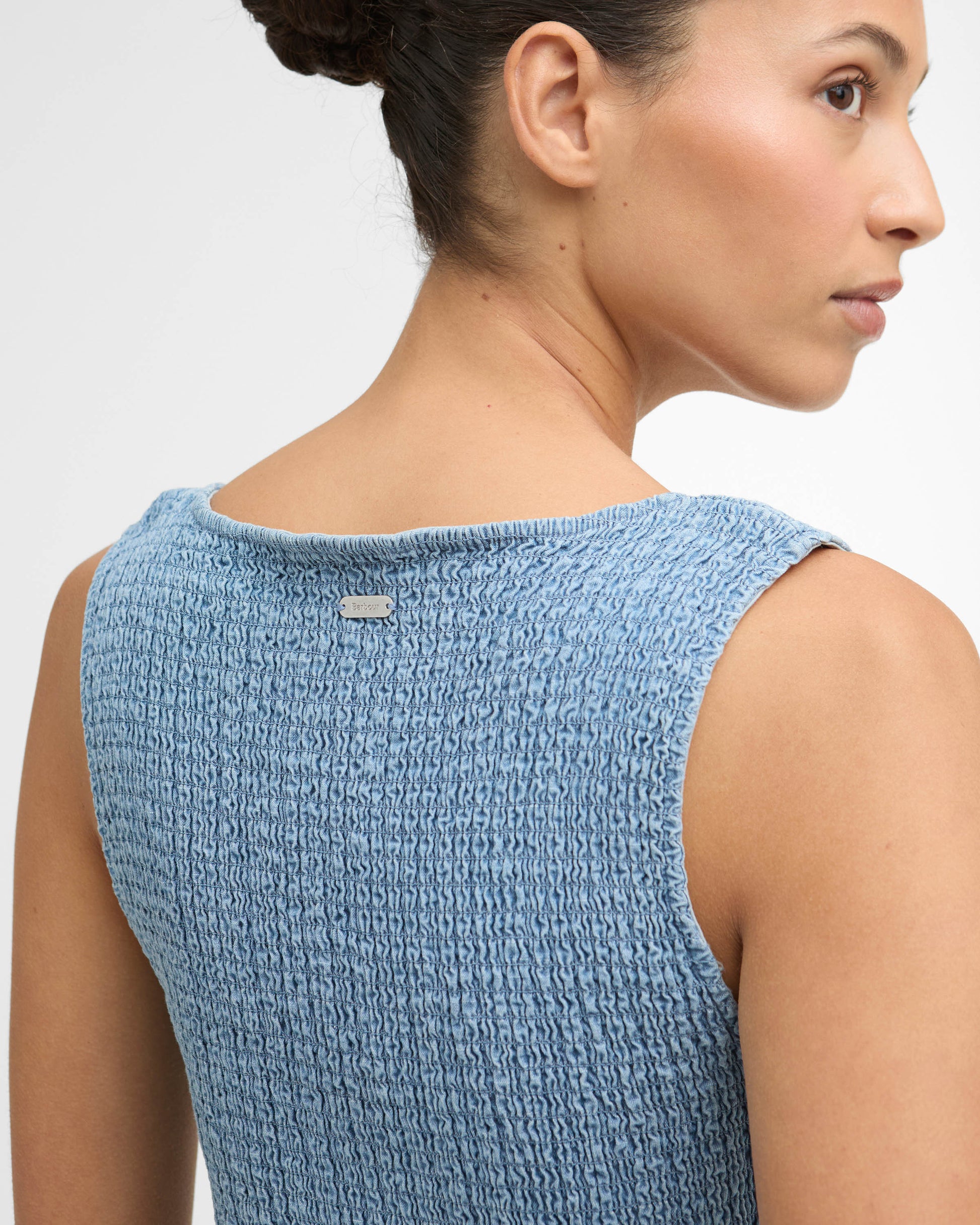 Barbour Josie Womens Midi Dress - Chambray | CHO | Designer Womens Midi Dresses