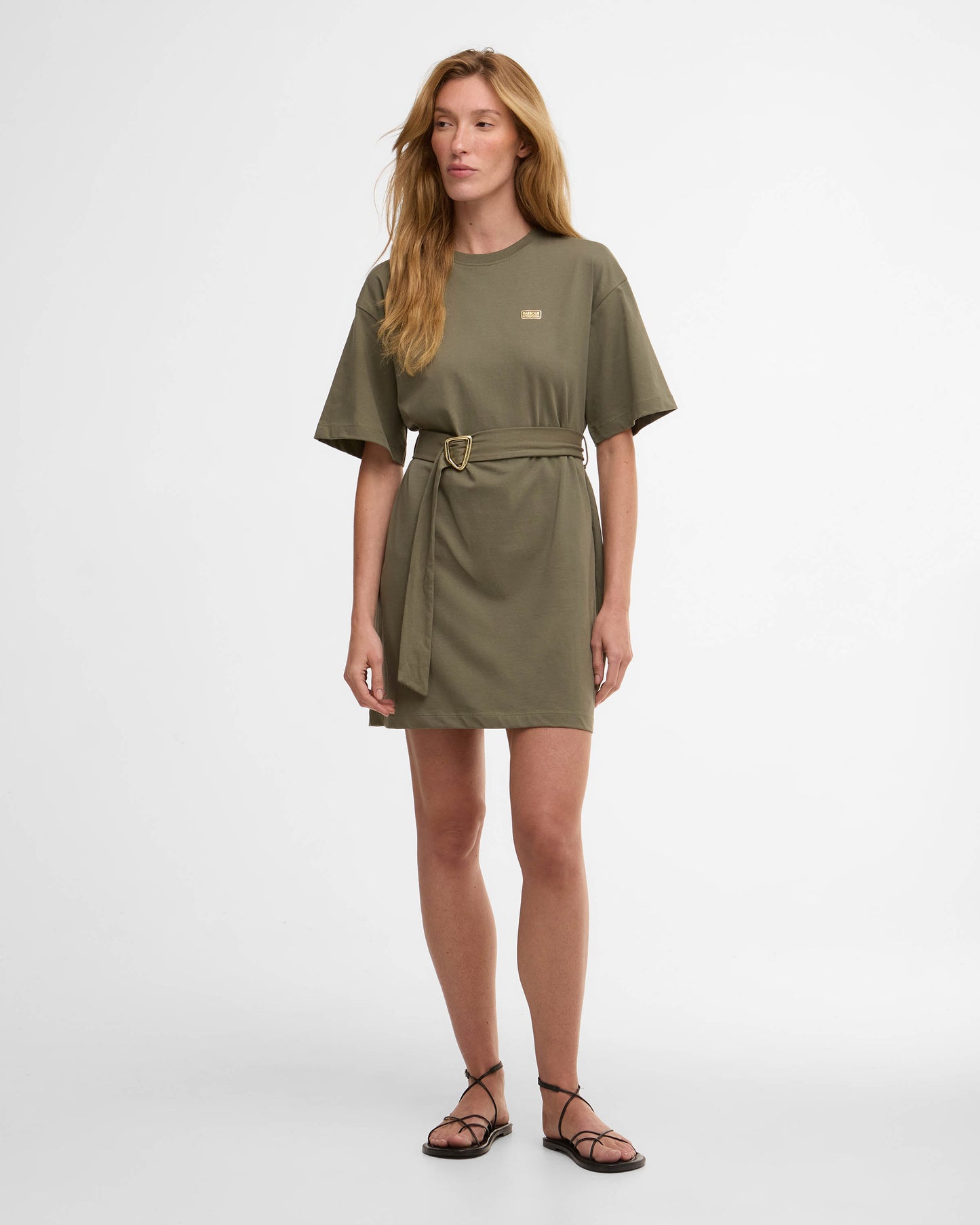 Barbour International Uma Womens Mini Dress - Dusky Khaki | CHO | Designer Womens Mini Dresses