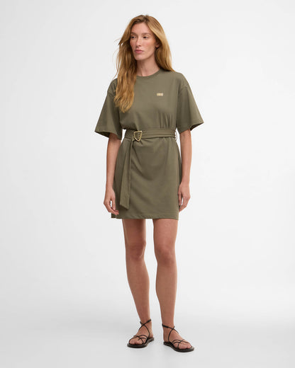 Barbour International Uma Womens Mini Dress - Dusky Khaki | CHO | Designer Womens Mini Dresses