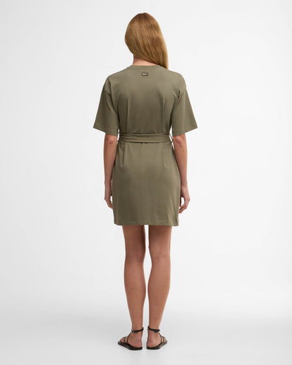 Barbour International Uma Womens Mini Dress - Dusky Khaki | CHO | Designer Womens Mini Dresses