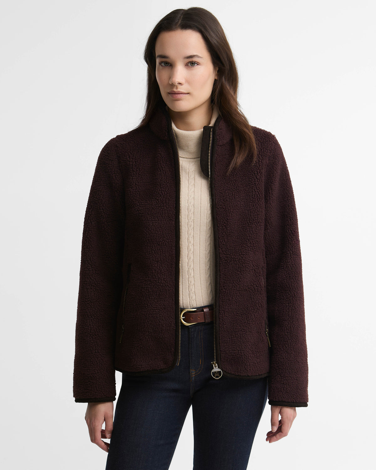 Barbour Lavenham Fleece Womens Jacket - Fig | CHO | Designer Womens Coats & Jackets