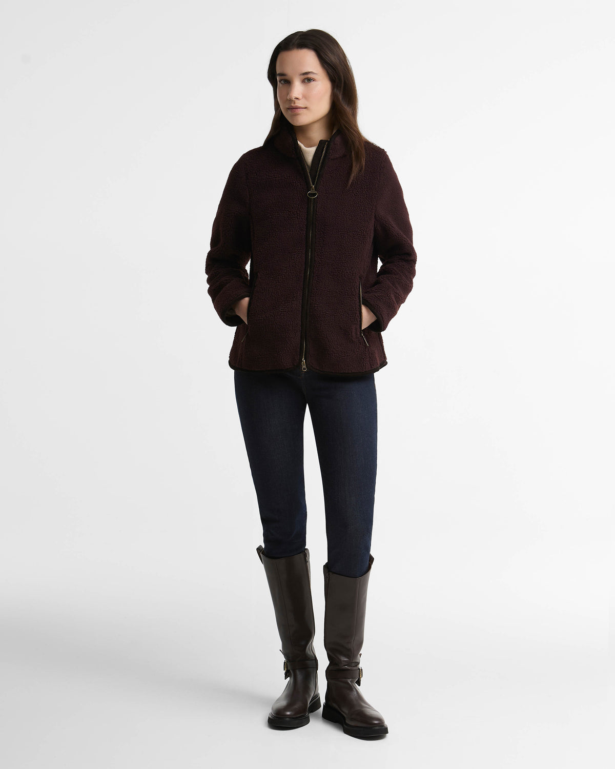 Barbour Lavenham Fleece Womens Jacket - Fig | CHO | Designer Womens Coats & Jackets