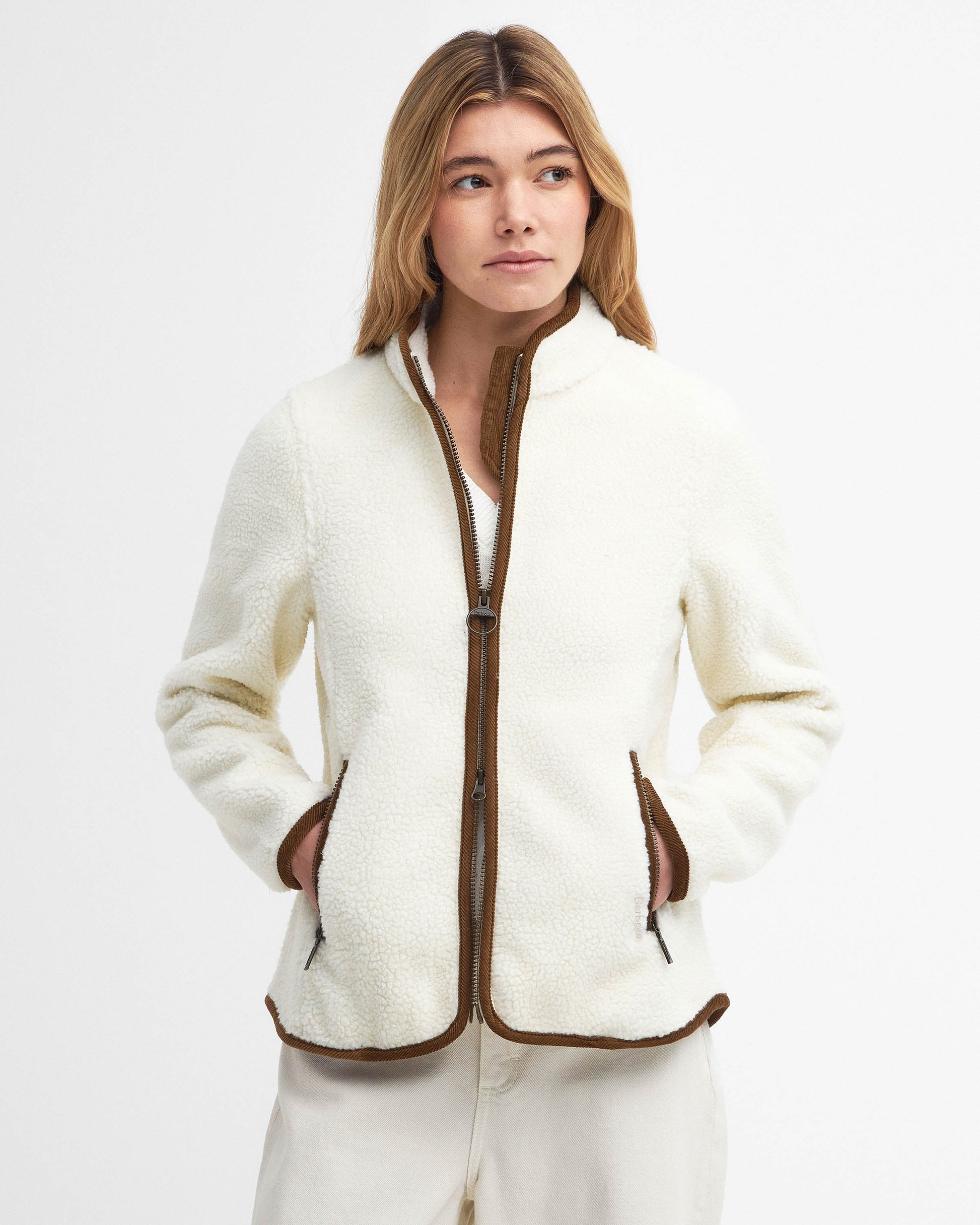 Barbour Lavenham Fleece Womens Jacket White – CHO