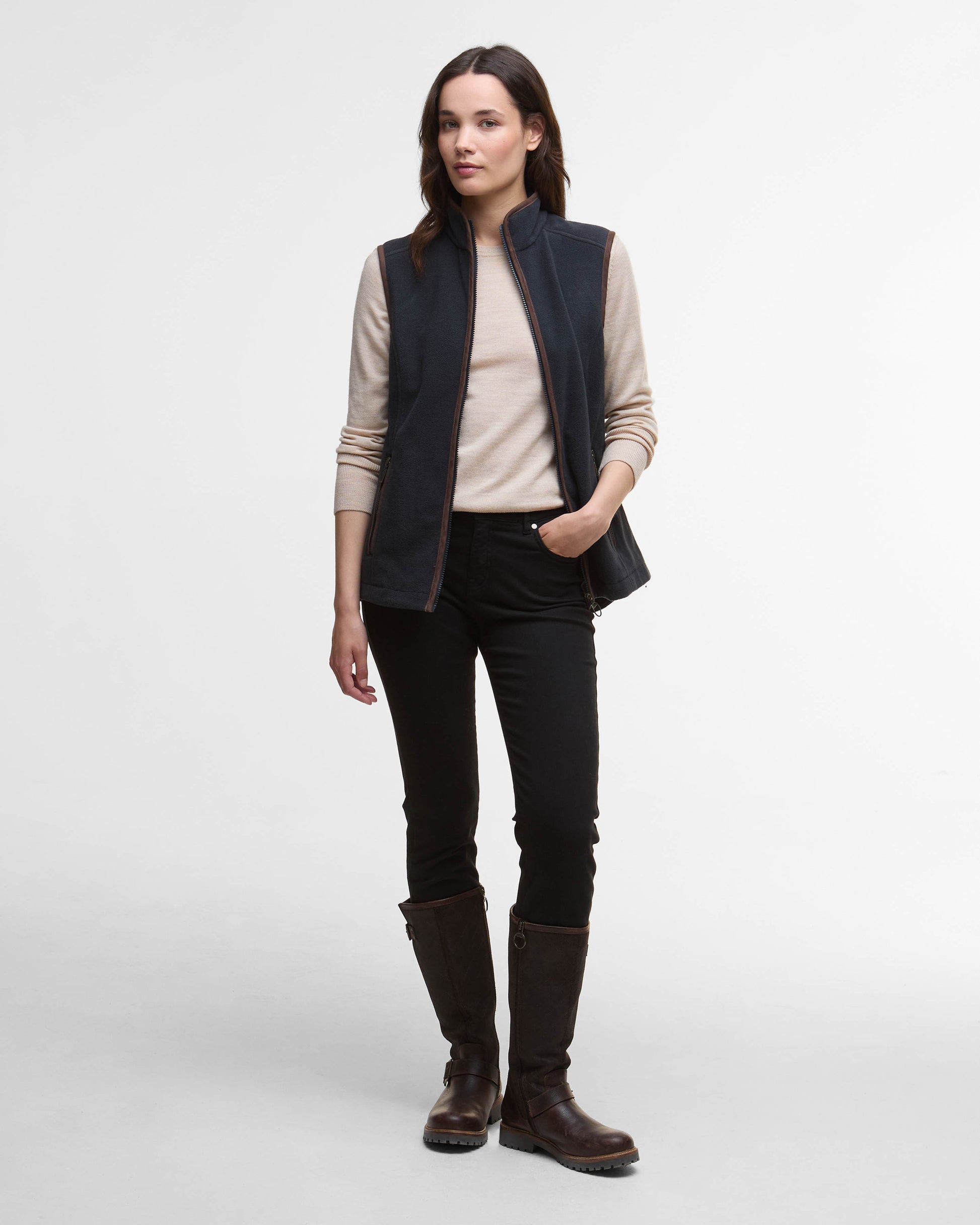 Barbour Womens Country Gilet - Navy | CHO | Designer Womens Fleece Gilets