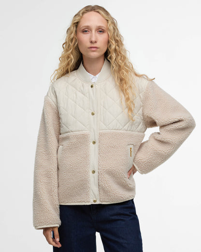 Barbour Wetherby Womens Fleece - Oatmeal/Silver Cloud