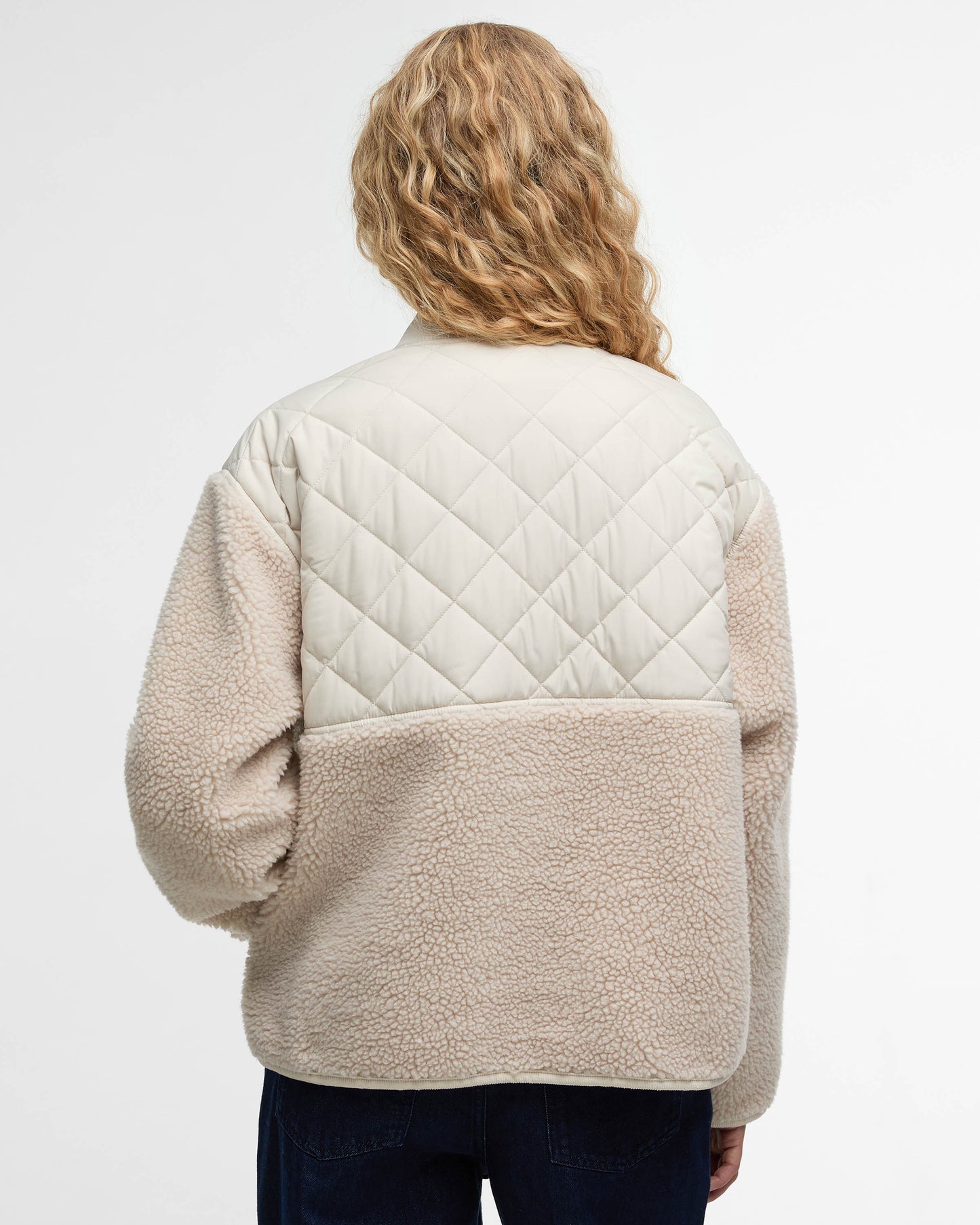 Barbour Wetherby Womens Fleece - Oatmeal/Silver Cloud