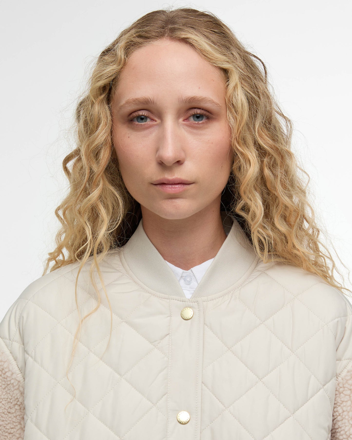 Barbour Wetherby Womens Fleece - Oatmeal/Silver Cloud