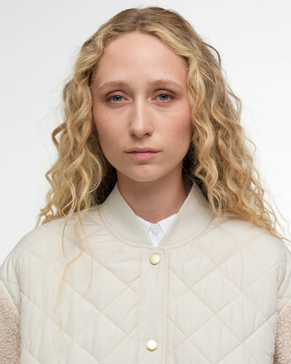 Barbour Wetherby Womens Fleece - Oatmeal/Silver Cloud