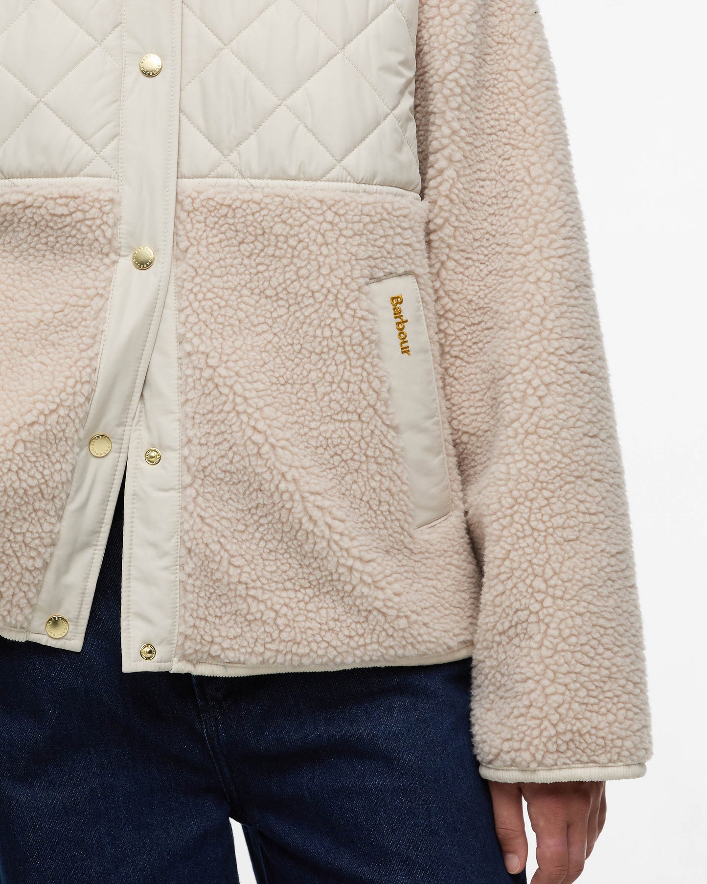 Barbour Wetherby Womens Fleece - Oatmeal/Silver Cloud