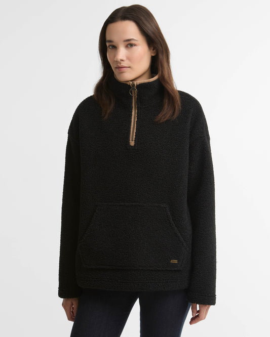 Barbour Bamburgh Womens 1/4 Zip Fleece - Black | CHO | Designer Womens Fleece Jackets