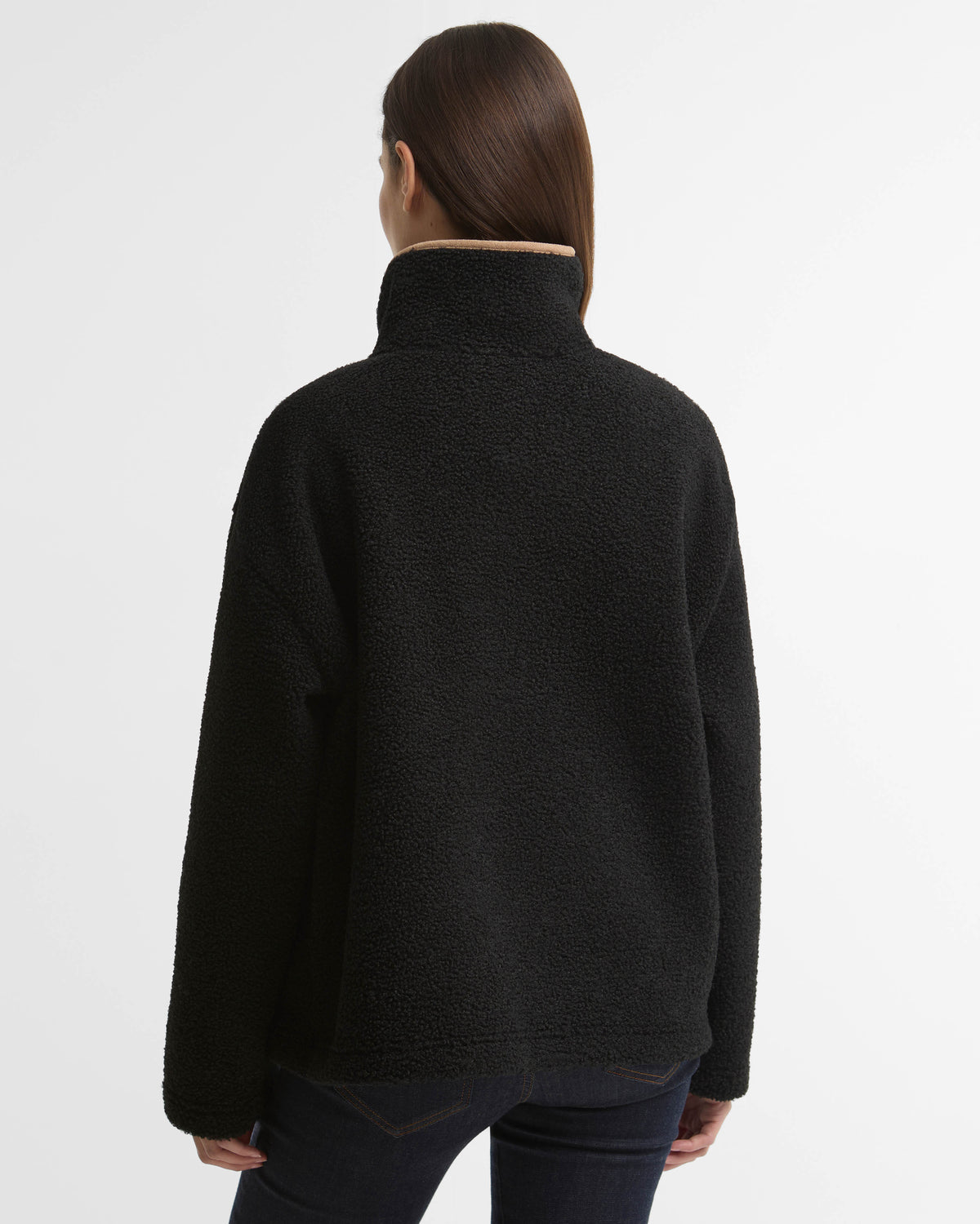 Barbour Bamburgh Womens 1/4 Zip Fleece - Black | CHO | Designer Womens Fleece Jackets