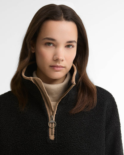 Barbour Bamburgh Womens 1/4 Zip Fleece - Black | CHO | Designer Womens Fleece Jackets