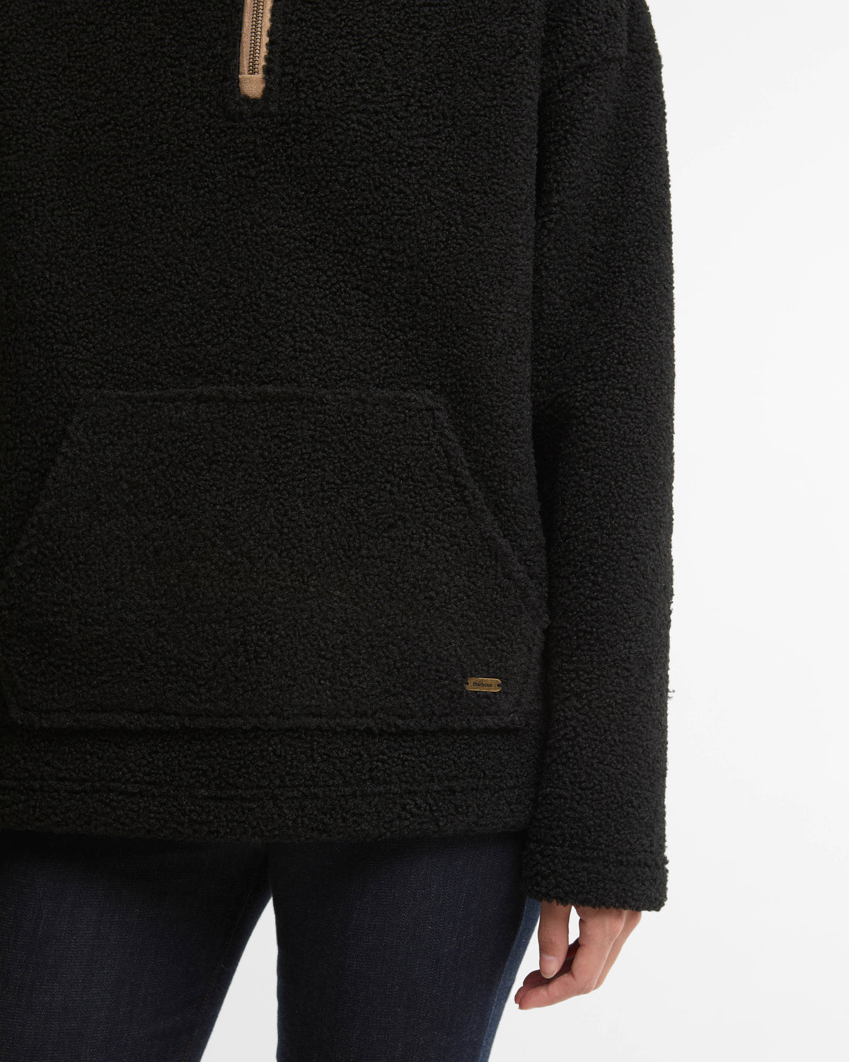 Barbour Bamburgh Womens 1/4 Zip Fleece - Black | CHO | Designer Womens Fleece Jackets