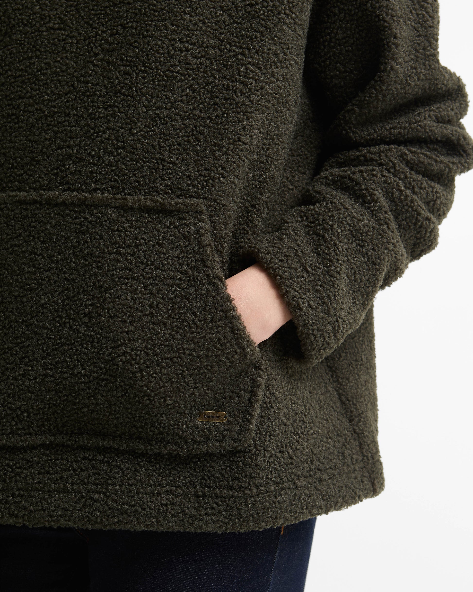 Barbour Bamburgh Womens 1/4 Zip Fleece - Olive | CHO | Designer Womens Fleece Jackets