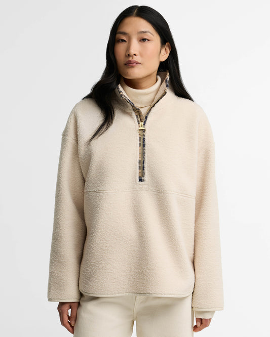 Barbour Merys Womens 1/4 Zip Fleece - Birch | CHO | Designer Womens Fleece Jackets