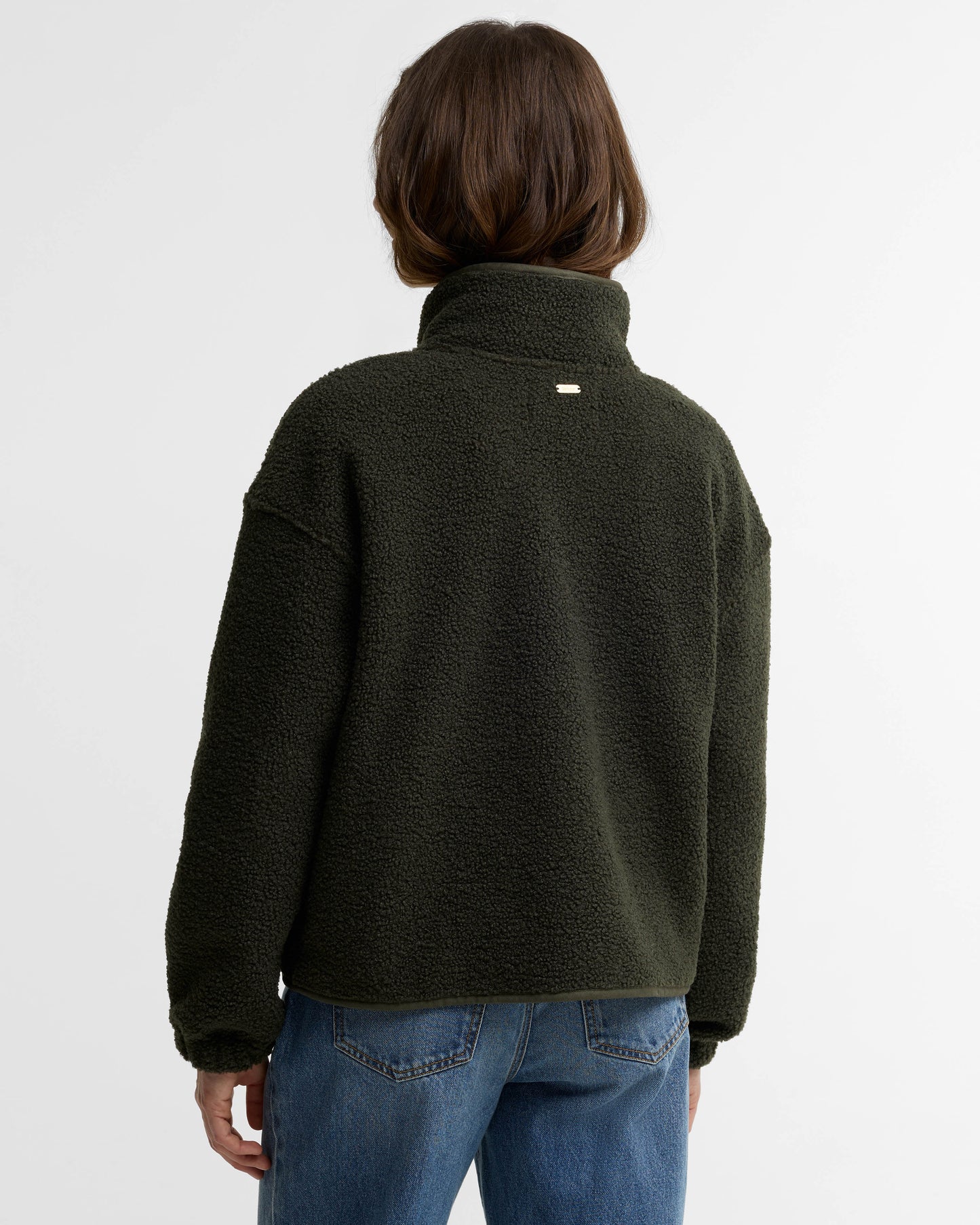 Barbour Mabel Womens Button Up Fleece - Olive | CHO | Designer Womens Fleece Jackets