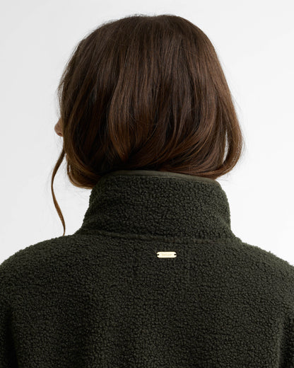 Barbour Mabel Womens Button Up Fleece - Olive | CHO | Designer Womens Fleece Jackets