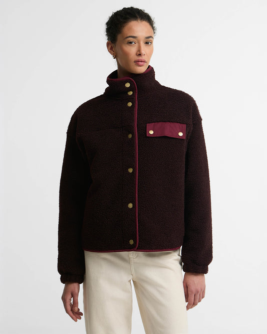 Barbour Mabel Womens Button Up Fleece - Fig | CHO | Designer Womens Fleece Jackets