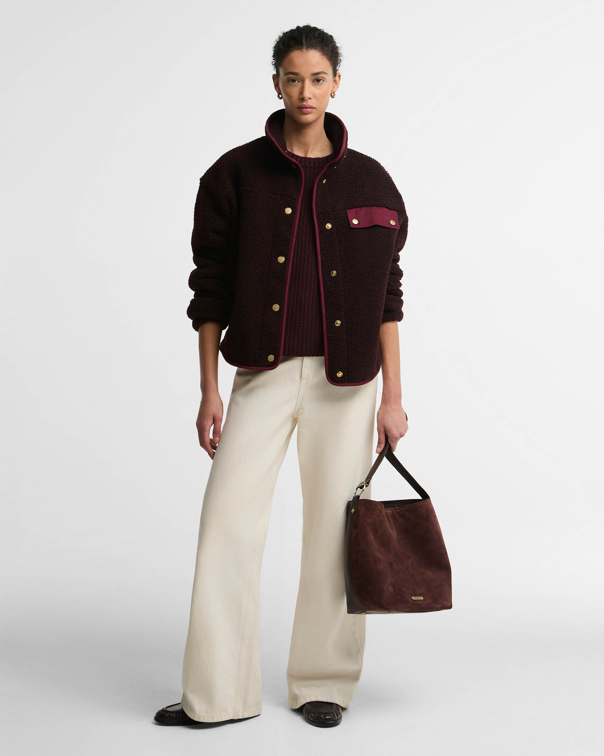 Barbour Mabel Womens Button Up Fleece - Fig | CHO | Designer Womens Fleece Jackets