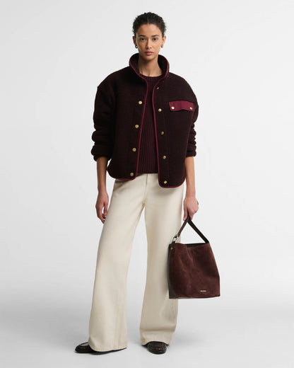 Barbour Mabel Womens Button Up Fleece - Fig | CHO | Designer Womens Fleece Jackets
