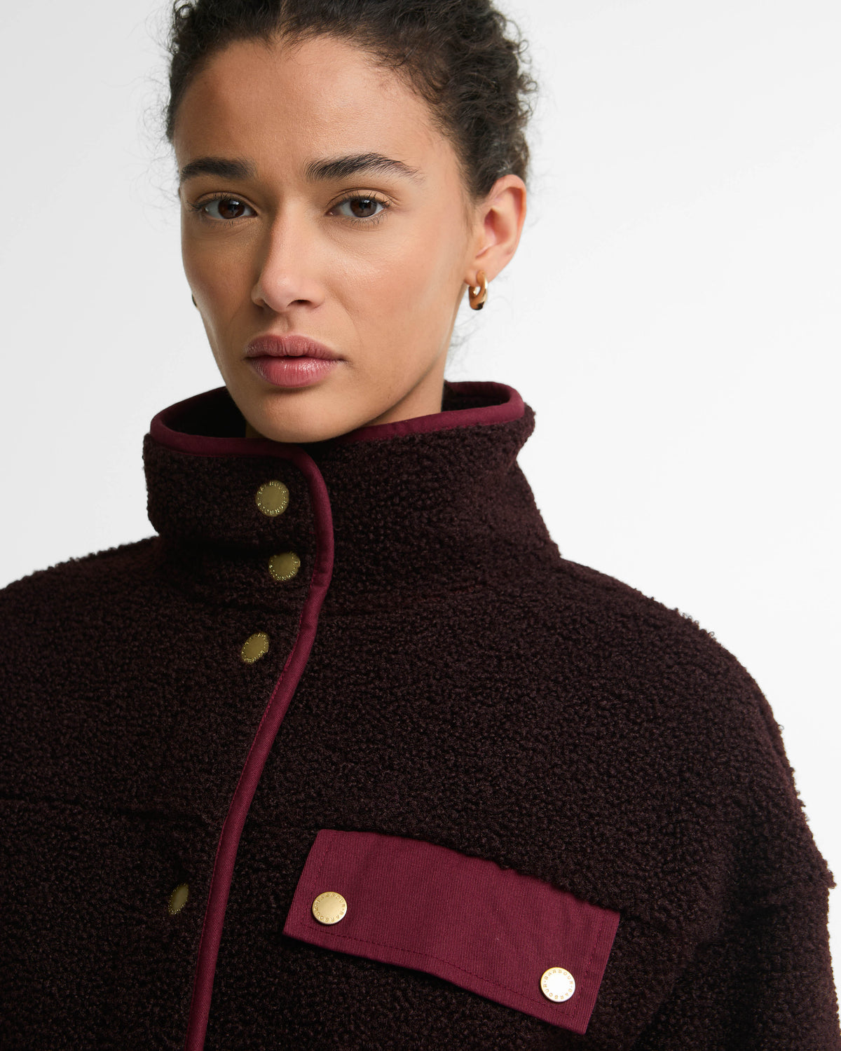 Barbour Mabel Womens Button Up Fleece - Fig | CHO | Designer Womens Fleece Jackets