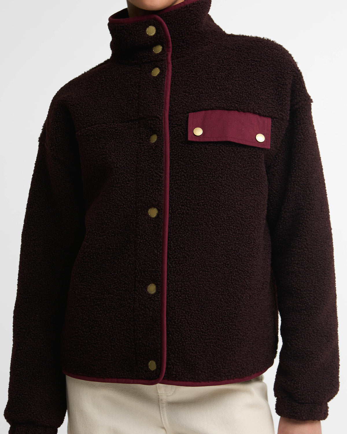 Barbour Mabel Womens Button Up Fleece - Fig | CHO | Designer Womens Fleece Jackets