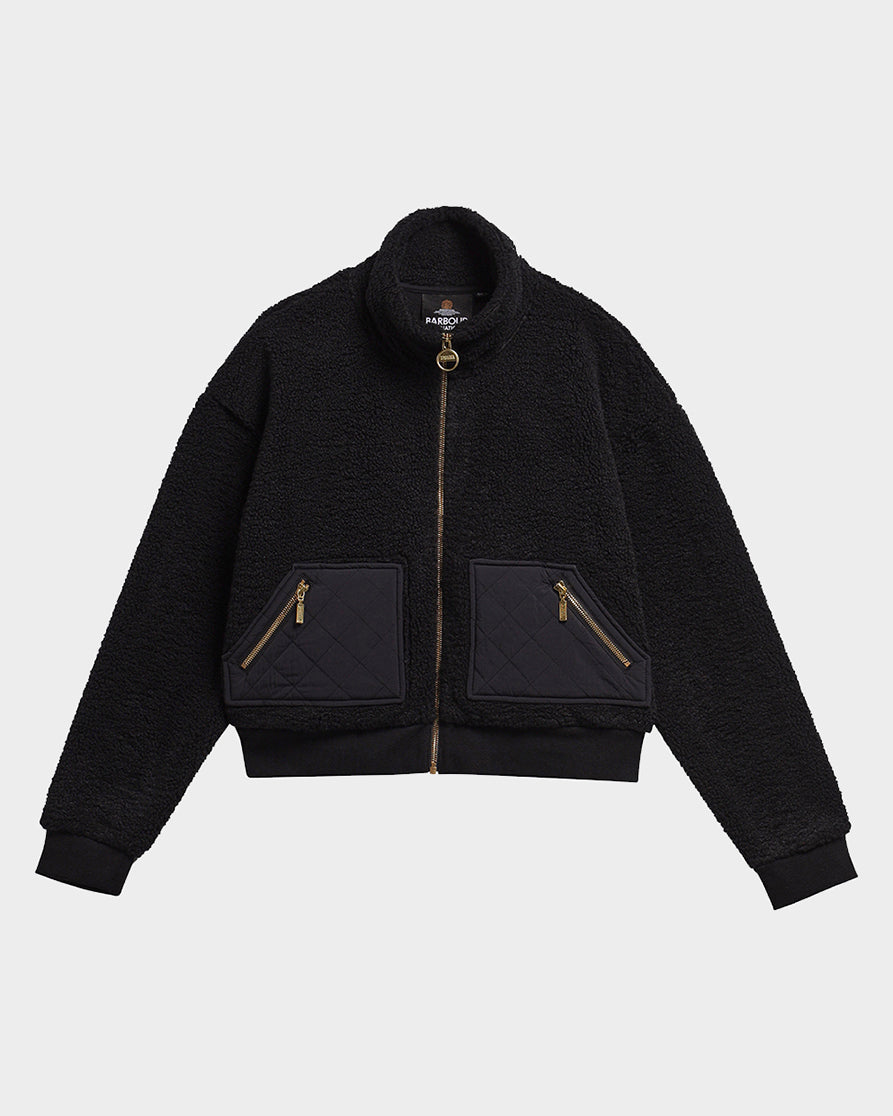 Barbour International Gea Womens Fleece - Black | CHO | Designer Womens Fleece Jackets