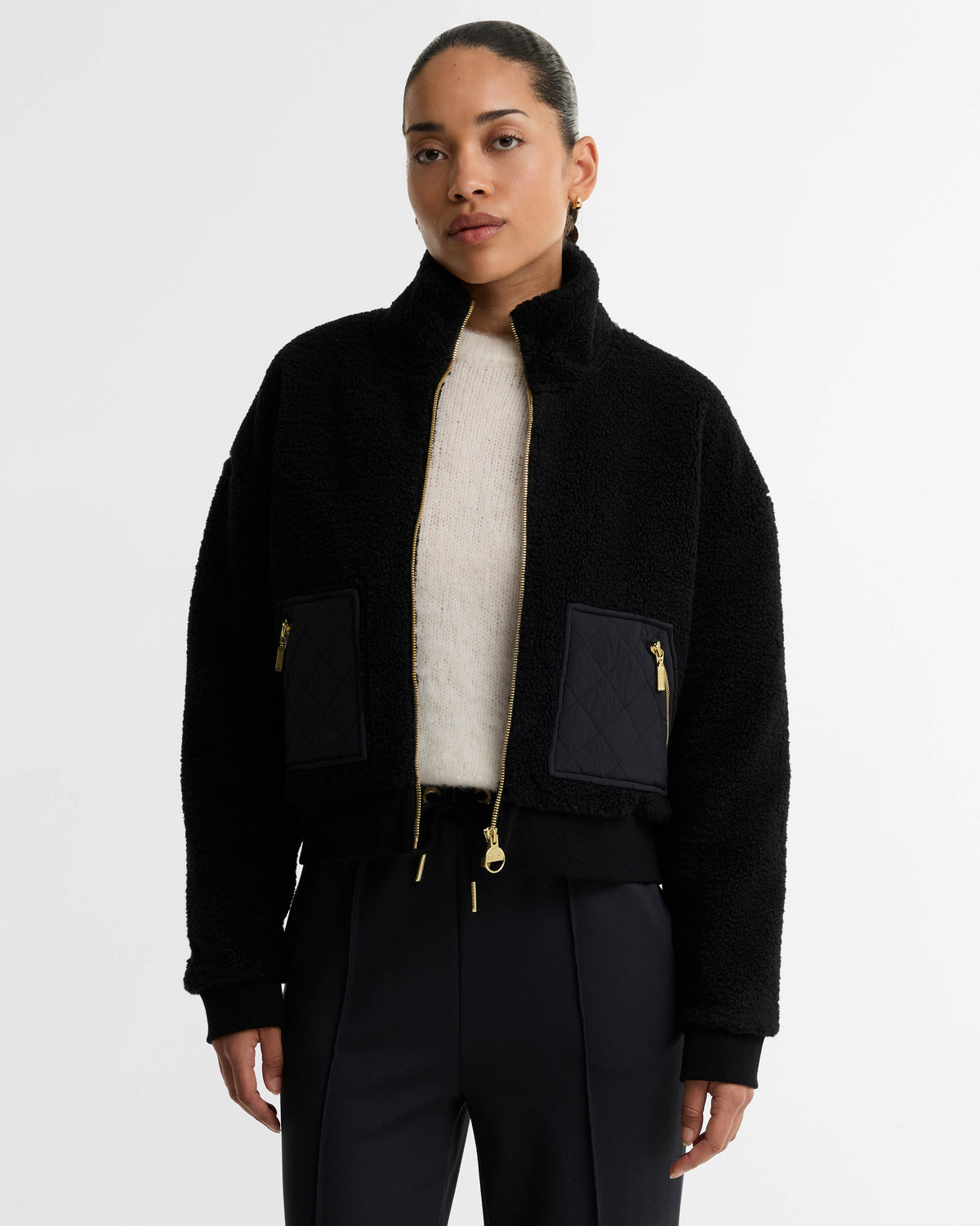 Barbour International Gea Womens Fleece - Black | CHO | Designer Womens Fleece Jackets